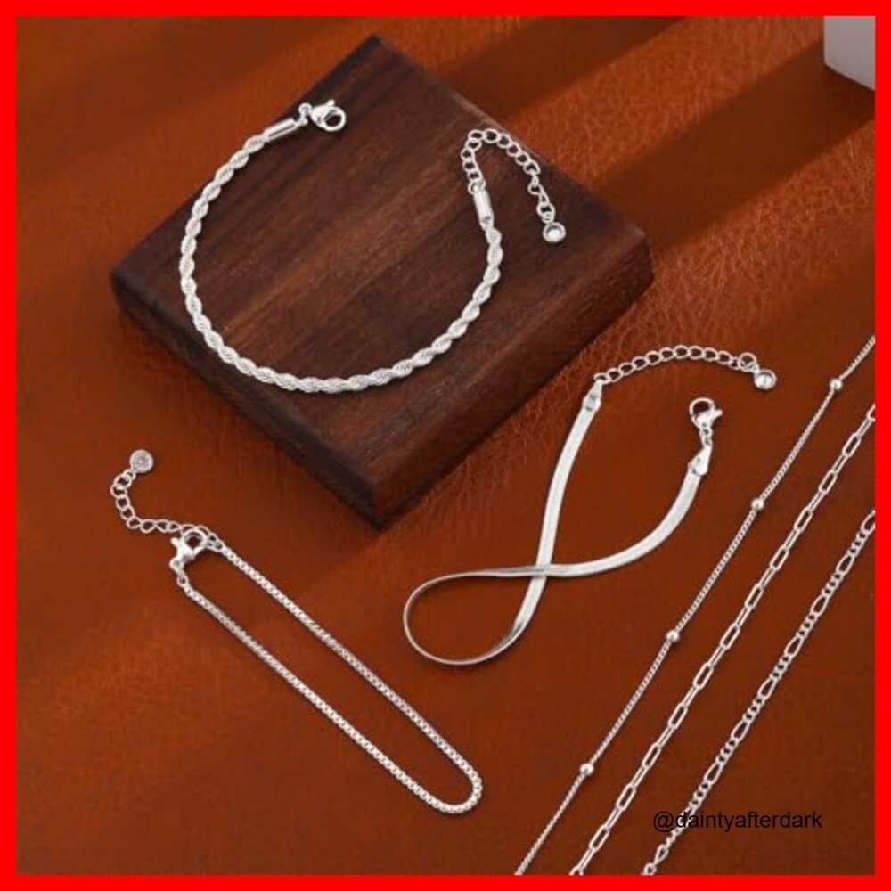 14k Real Gold Plated Bracelets Stackable Set Adju… - image 5